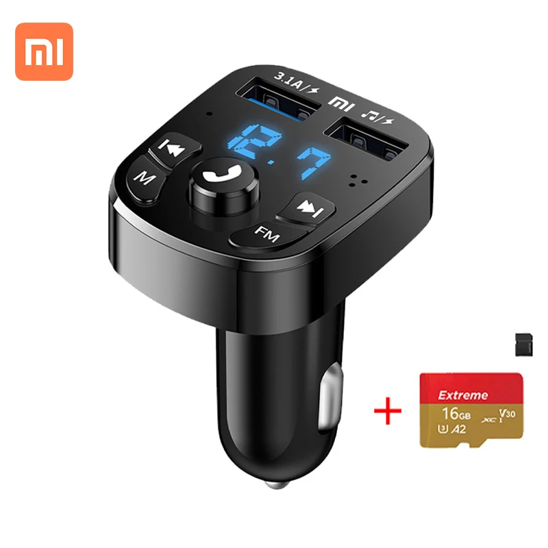 

XIAOMI Car Mp3 Player Fm Radio Bluetooth Speaker Dual USB Fast Charger With Usb Flash Drive Plug Car Kit Wireless Calls