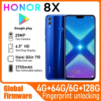 HONOR-Smartphone 8X con firmware Global, CPU Haisi Qilin 710, 6,5 pulgadas, 3750mAh, cámara trasera de 20MP, usado