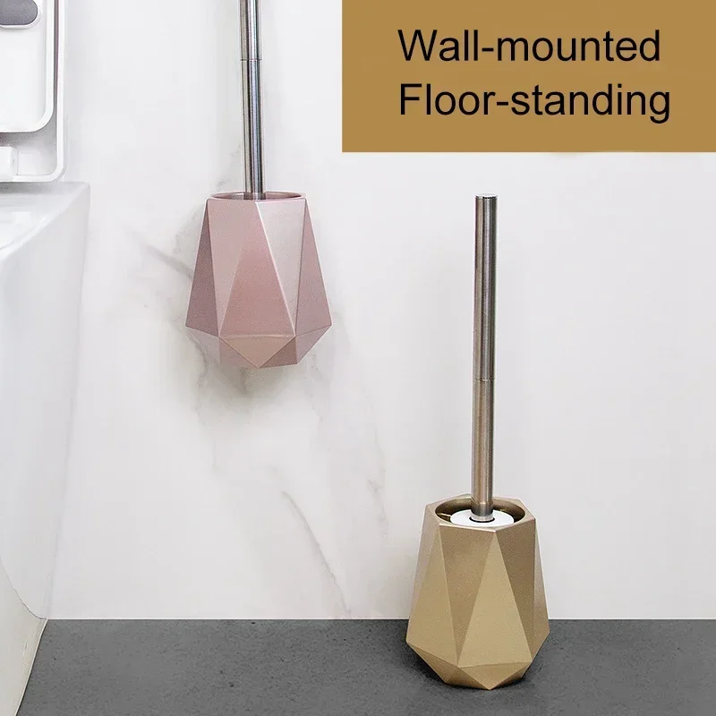TPR Silicone Head Toilet Brush Nordic Wall-Mounted Or Floor-Standing Toilet Brush Holder Cleaning Bathroom Accessories