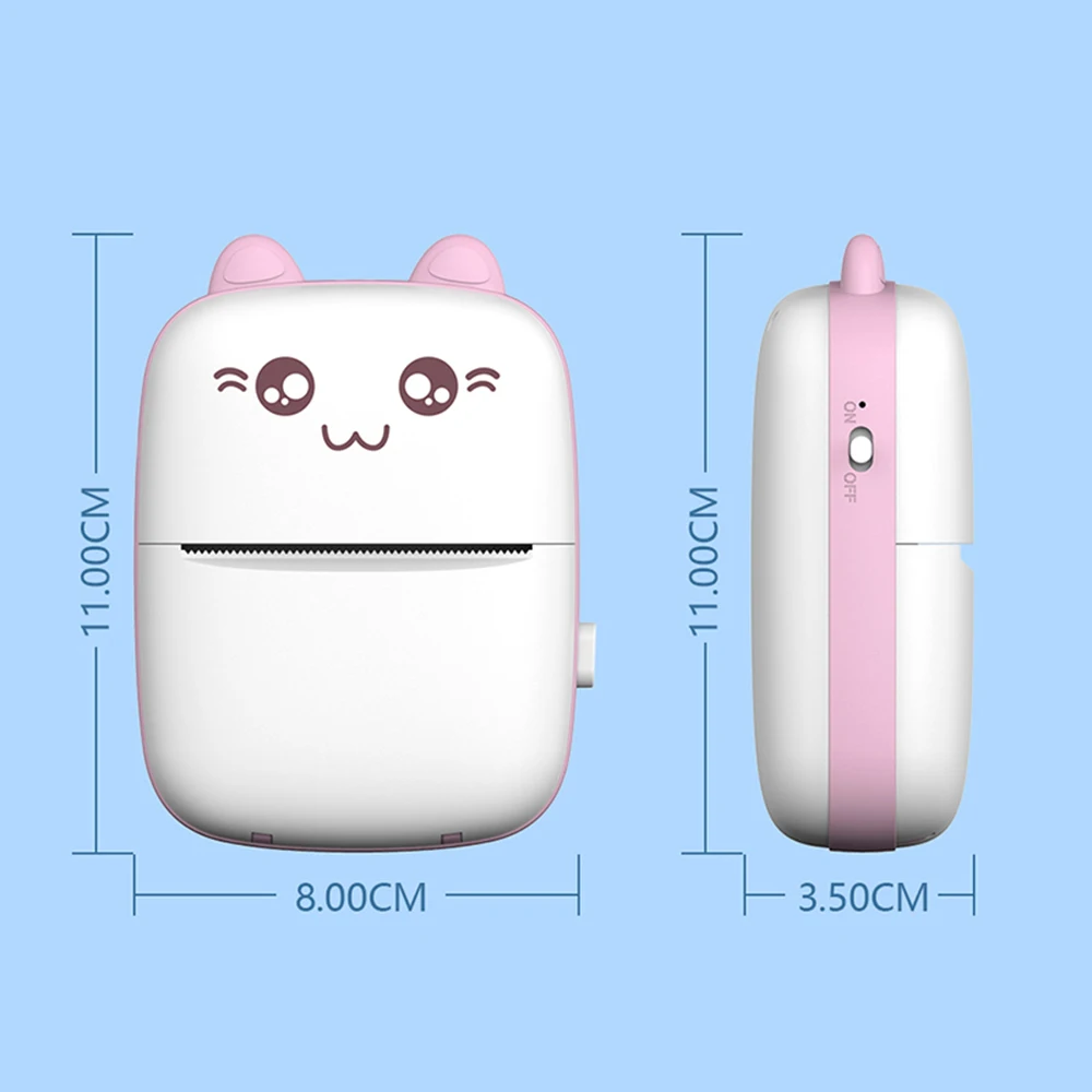 C9 휴대용 미니 열전사 프린터, 무선 BT, 200dpi, 사진 라벨, 메모 오류 인쇄, USB 케이블, 잉크리스 인쇄