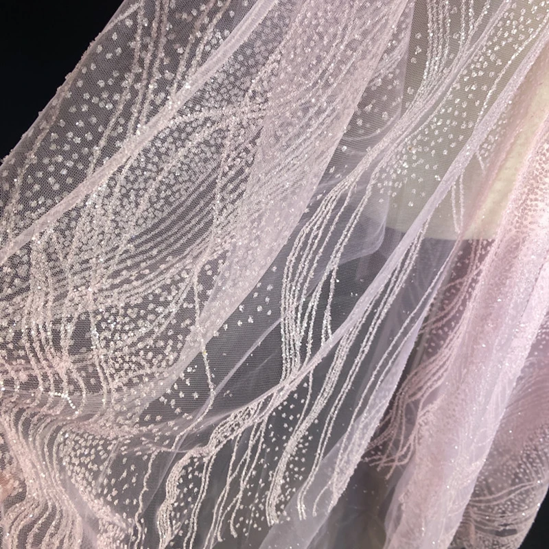 Wasser Welligkeit Welle Gold-Stempeln Pulver Stoff Hochzeit Kleid Leistung Kleidung Hintergrund Dekoration DIY Pailletten Mesh Stoff – Detail 5