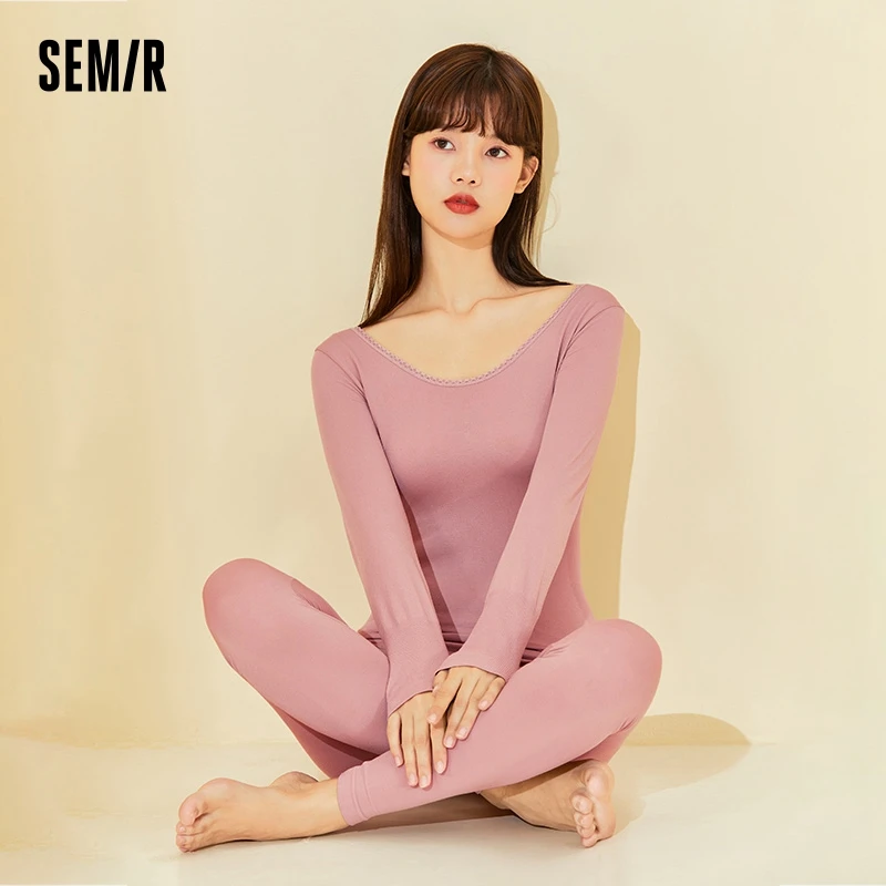 

Термобелье Semir, Женская Базовая модная внутренняя одежда, Теплые Матовые утепленные весенние костюмы с длинными рукавами