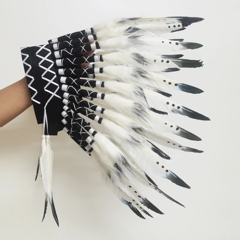 Diadema de plumas con decoración de corona, tocado de estilo étnico,  tocados indios, tocados bohemios, accesorios para el cabello de nativos  americanos para mujeres y hombres, ropa de tendencia : Ropa, Zapatos y  Joyería 