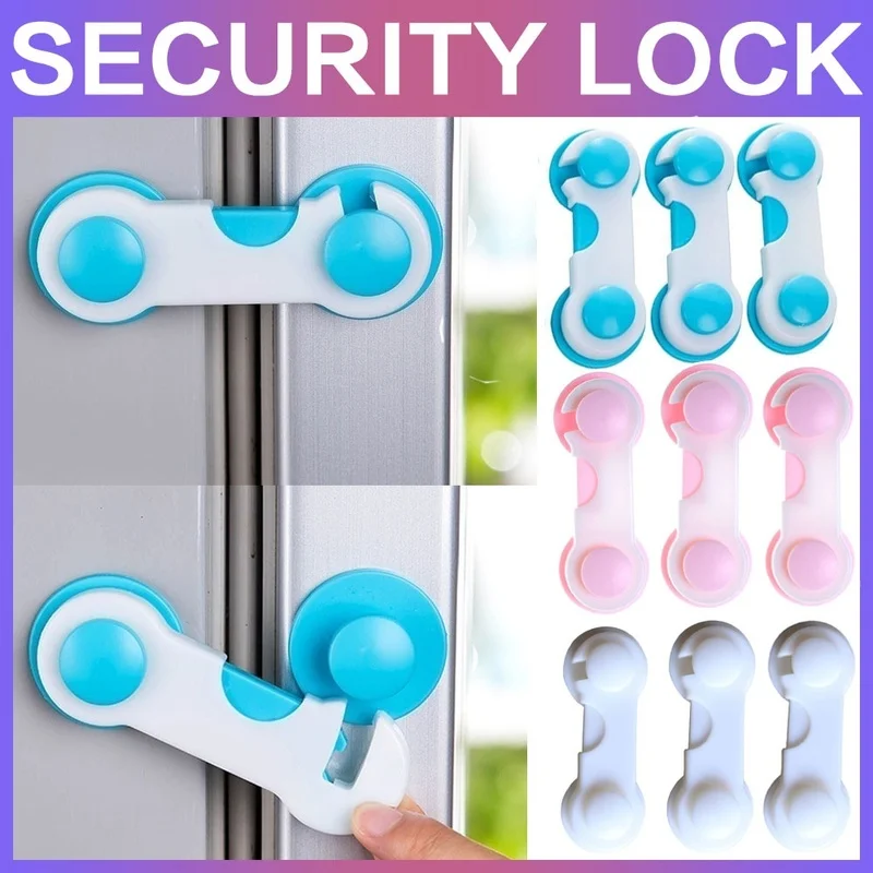 5pcs Plastic Cabinet Lock Child Safety Baby Protection From Children Safe Locks for Refrigerators Baby Security Drawer Latches