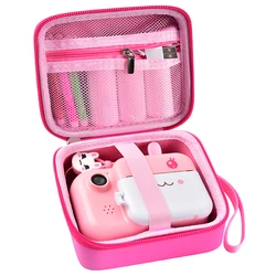 Kids' Camera Case - Cute Storage Bag for Children's Digital and Instant Cameras (Rose red)