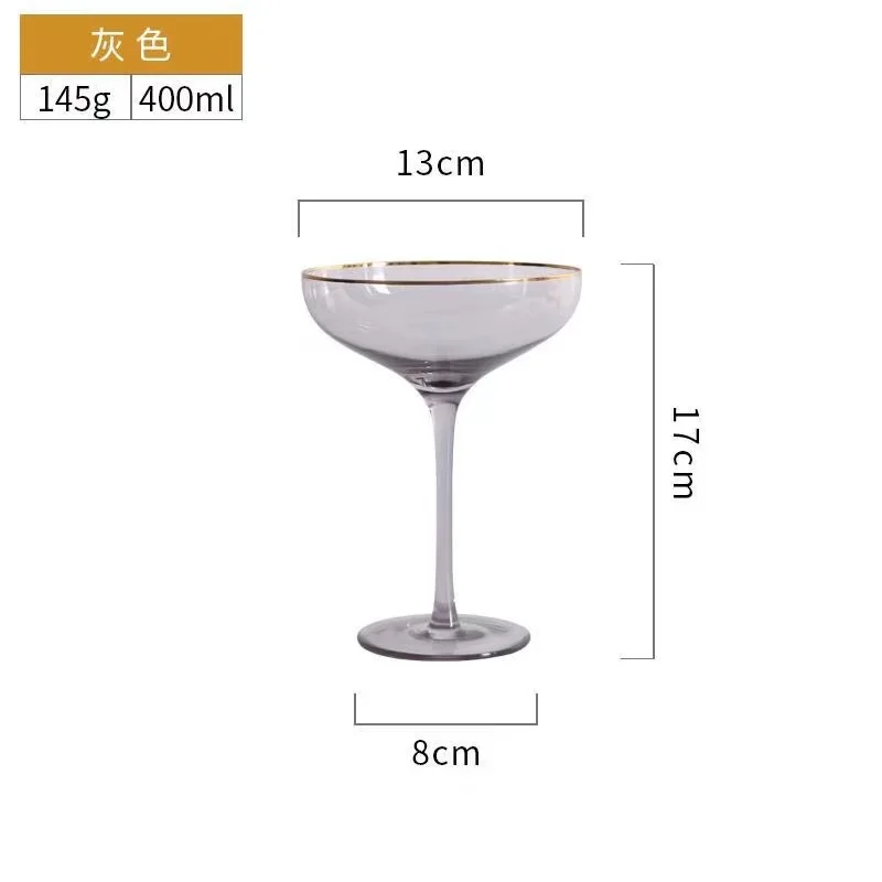Nordic Cocktail Glass Goblet, Lead-Free Crystal Wine Glasses, Pink Gold Foil, Sweet Champagne Glasses, Drinking Cup Glass Cup