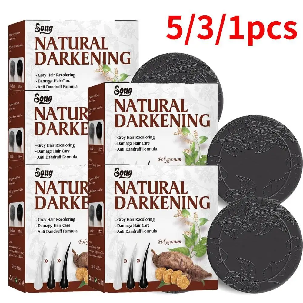 

Soug Natural Darkening Black Gray Hair Recolor Soap Polygonum Multiflorum Moisturizing Damage Repair Anti Dandruff Shine Smooth