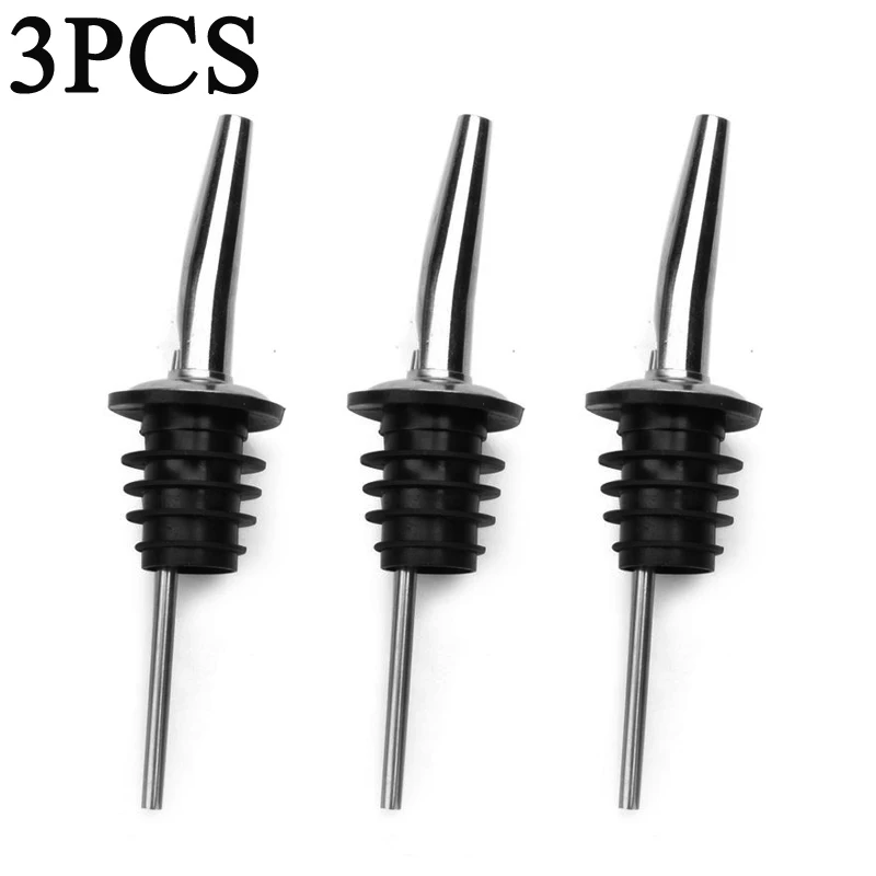 Wine Pourer 1/3Pcs Stainless Steel Alcohol Liquor Spouts Bottle