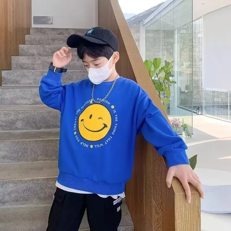 

Boys' Sweater Spring And Autumn Style New Mid Sized Children's Autumn Top Boys' Autumn Bottom Shirt Fashionable And Fashionable