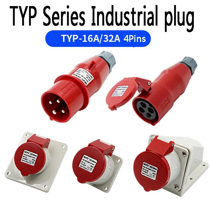 Industrial Plug and Socket TYP233 Waterproof Connector Male and Female