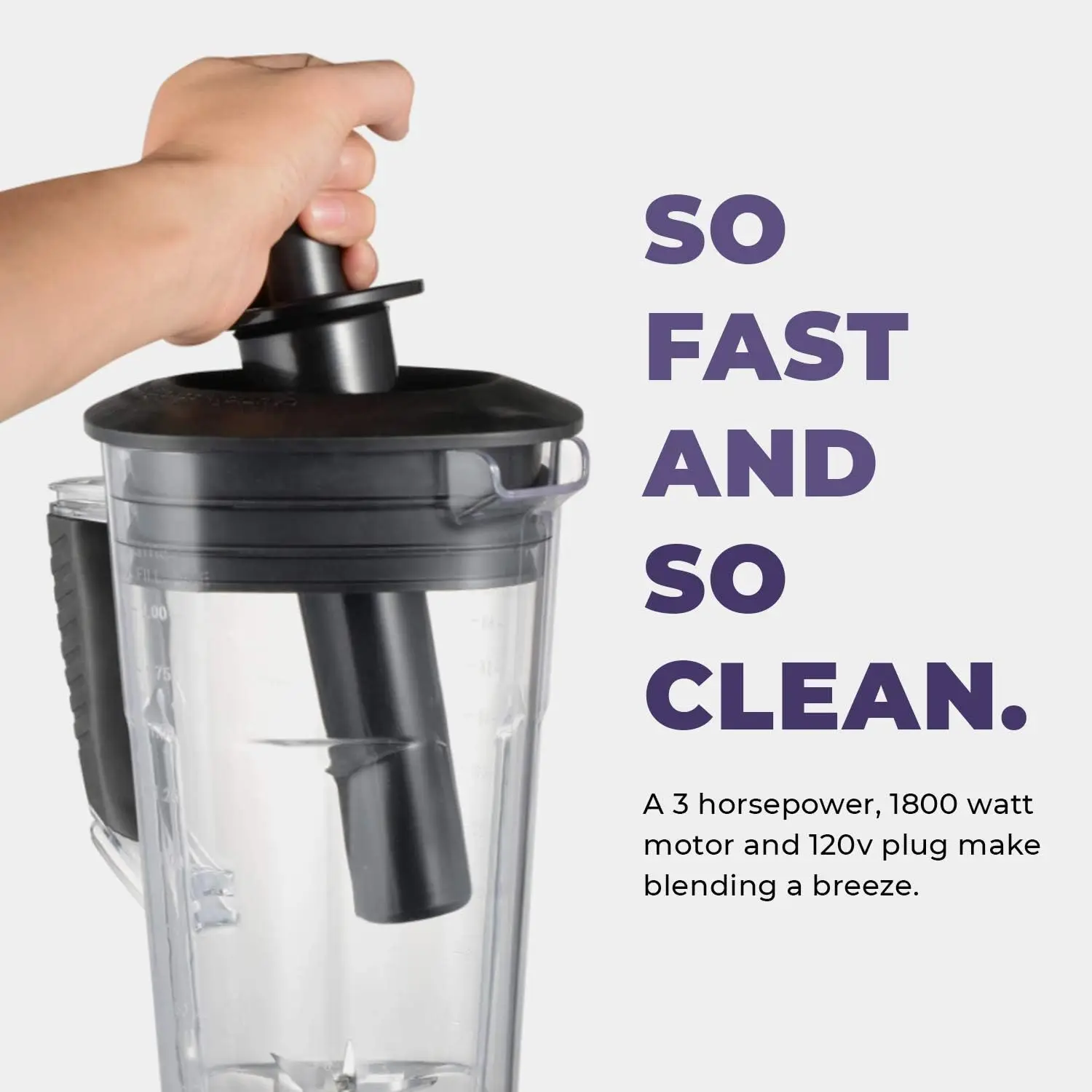 Commercial Blender - 64oz Countertop Blender 1800 Watts - High Performance, High Powered Professional Blender and Foo 4