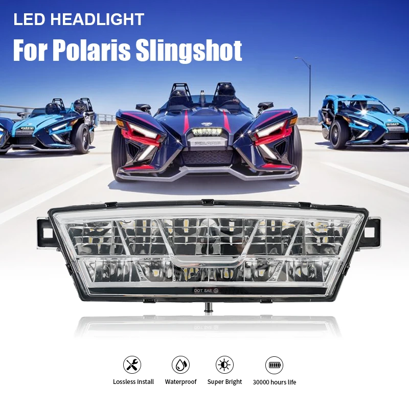 LED Headlight Assembly Center Head Light Kit For 2020-2023 Polaris Slingshot S GT R LE SL Modified Accessories, Replace 2414866