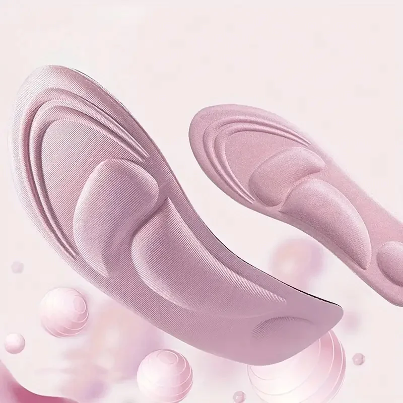 1 Pair 4D Memory Foam Can Be Cuttable Soft Insoles For Women Arch Support Insole Sports Pads