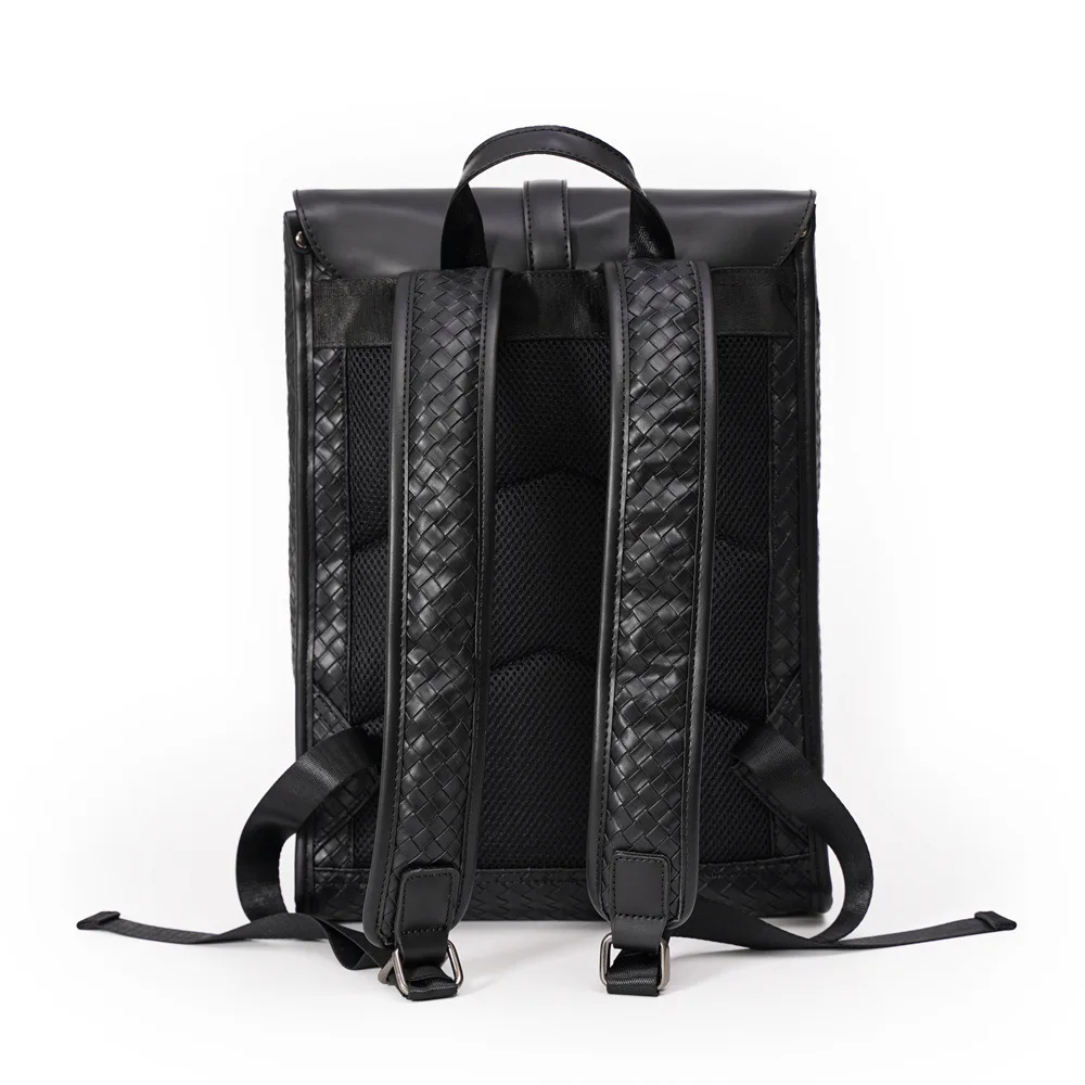 Pu Leather Men Backpack Large Capacity School Bags For Teenagers Travel Laptop Rucksack Student Weaving Shoulder Bagpack JYC187 5