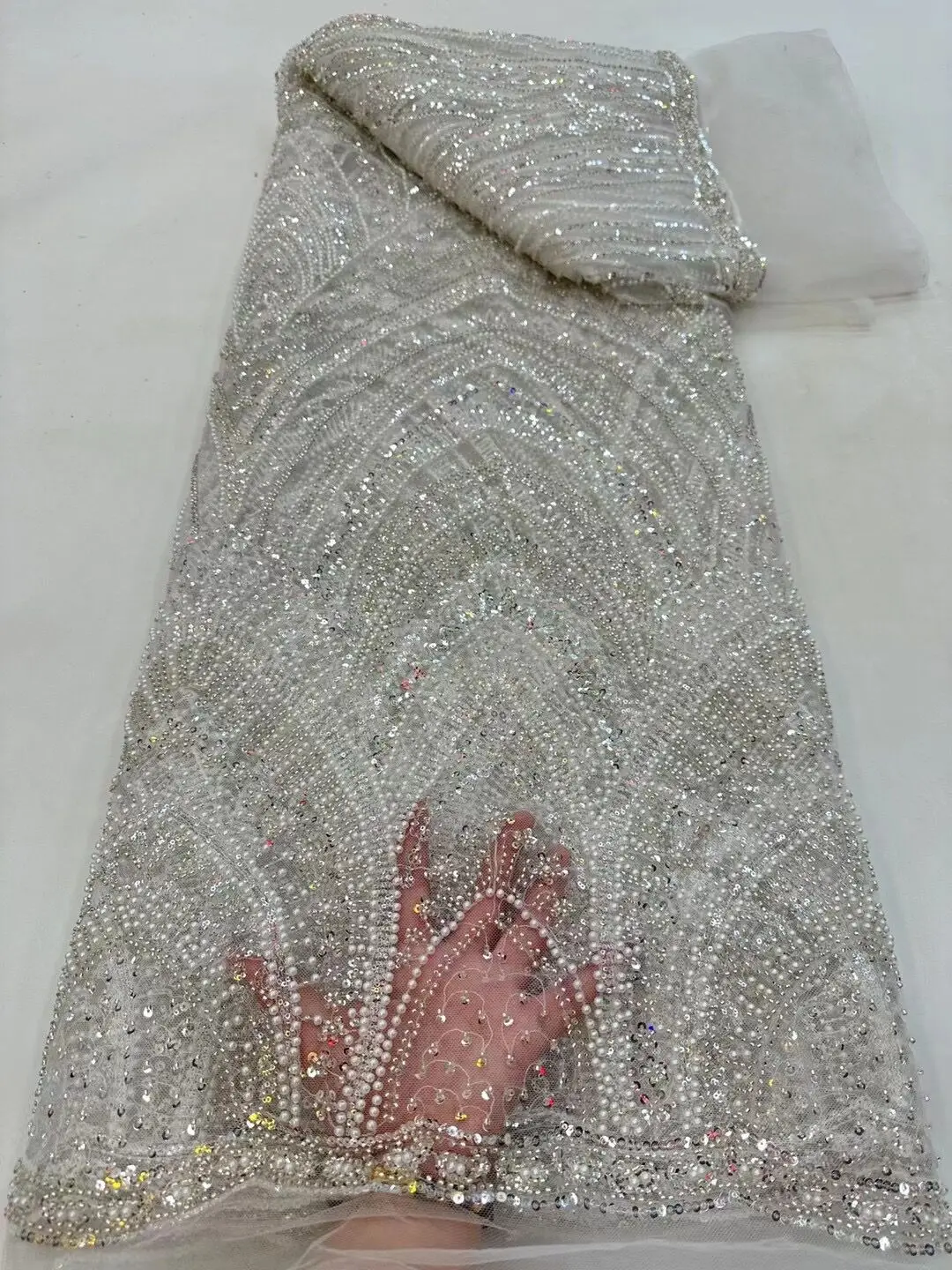 

Африканские бусины, кружевная ткань, высокое качество, J-1302554 блестки, французская сетчатая кружевная ткань для свадебного платья