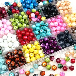 New 4/6/8/10mm Round Glass Beads Loose Spacer Beads for Jewelry Making DIY Handmade Bracelet Necklace Accessories