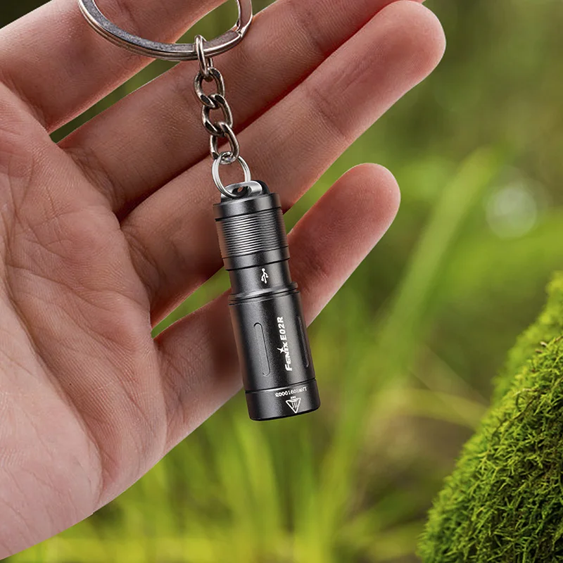 fenix e02r rechargeable edc flashlight E08R UE Flat Access the USB Fenix E02r Keychain Torch Light