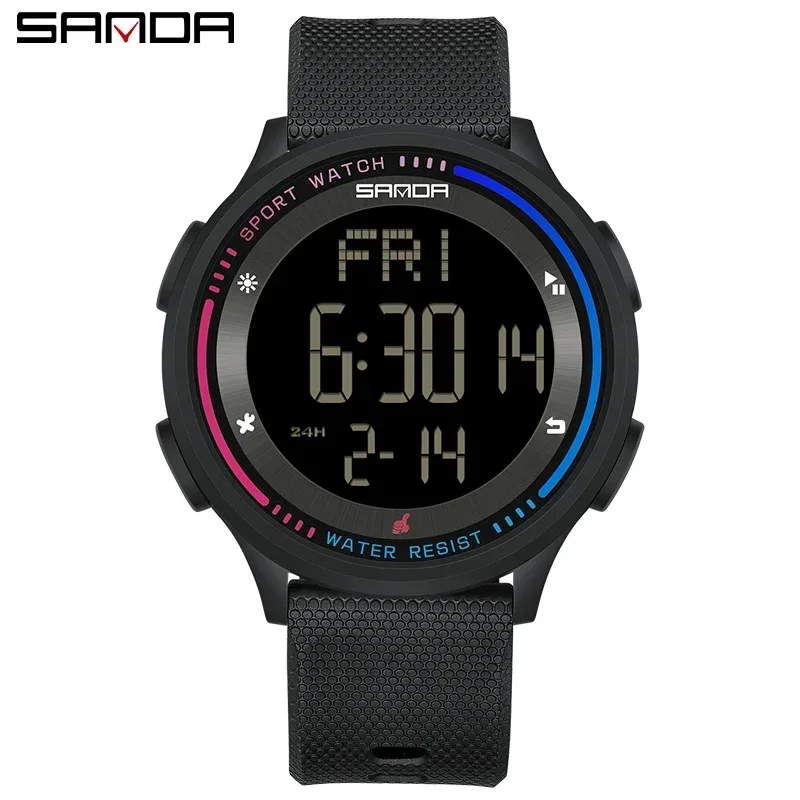 SANDA 6158 Student Digital Movement Teenager Boy Girl Watch Clock Trendy Waterproof Sports Mode Wristwatches Stopwatch Relogio