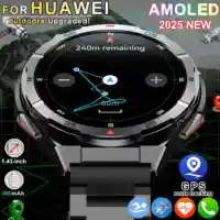 2025 New Dual-Band satellite GPS SmartWatch Men 1.43'' AMOLED Screen Compass Heart Rate BT Call IP69 10ATM Waterproof SmartWatch 1