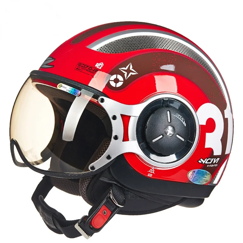

Ruishi Motorcycle Helmet Summer Male Female Prince Personality Cool Half-covered Sunscreen Half Helmet Four Seasons Motocross