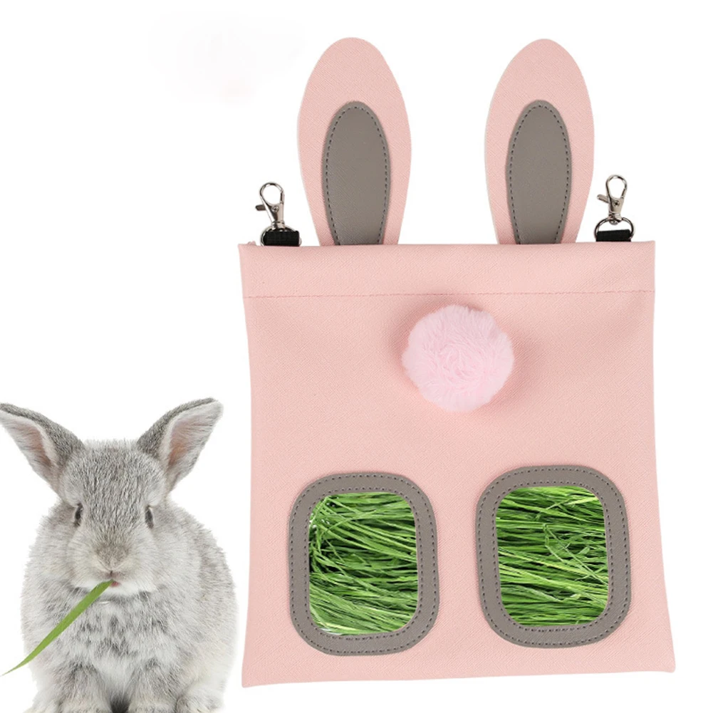 Small Pets Hay Feeder Bag For Guinea Pig Rabbit Bunny Chinchillas Small Animal Hooks Hanging Dried Grass Feeding Dispenser