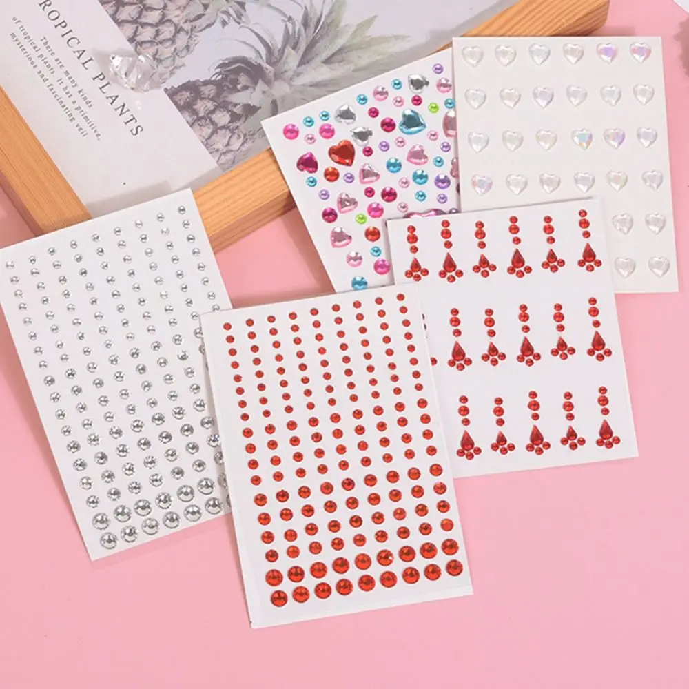 Fashion 3D Face Jewelry Stickers Colorful Mixed Rhinestone Stickers Butterflies Glitter Sequins Eyeliner Diamond Decals Party