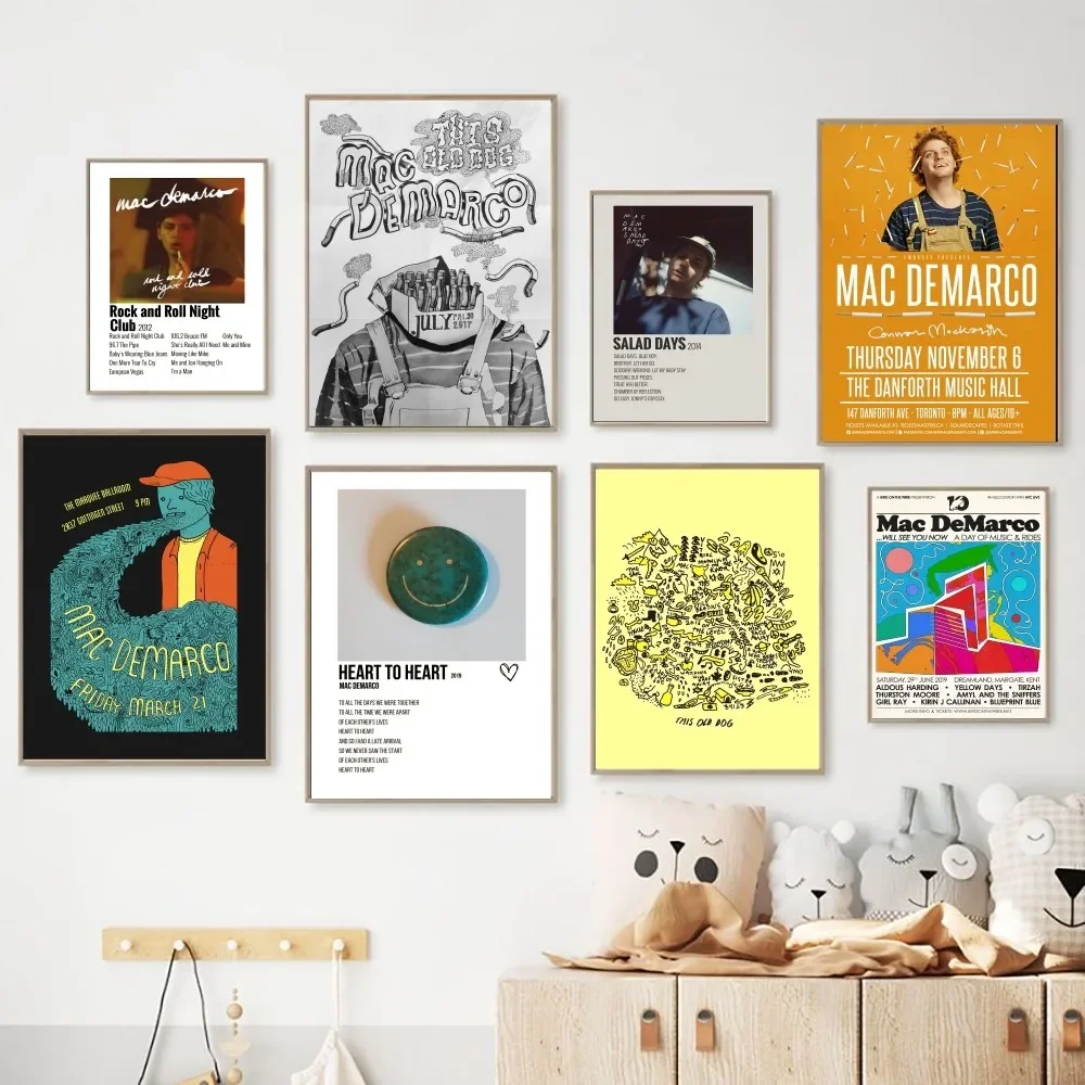 Pop Rock Singer Mac Demarco Poster Poster Carta Kraft Poster Vintage Wall Art Painting Study Estetica Art Small Size