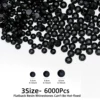 6000 Pcs Black Resin Flat Back Rhinestones, 3mm 4mm 5mm Jelly Resin Non-Heatset Rhinestones for Crafts DIY Designs, Mugs, Clothe 5
