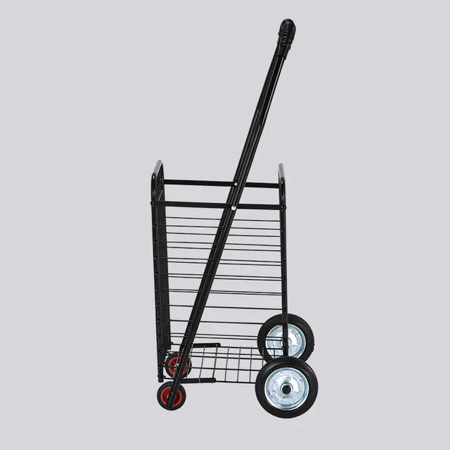 A Bevásárlókosár-Kocsi Összehajtható Háztartási Négykerekű Szupermarketek Festett Vas Kosár Öreg Ember Hordozható Kéz - Image 2