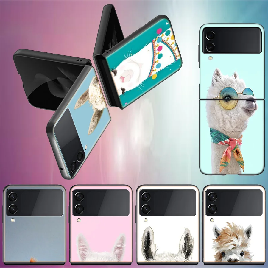 Cute, Naughty, Cool Alpaca Per Samsung Galaxy Z Flip 5 4 3 Custodia Rigida Antiurto Per Telefono Z Flip 5 5G Z Flip 5 4 5G Tpu Pc
