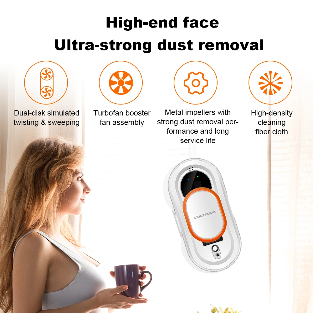 Liectroux HCR-09 Window Cleaning Robot,Robot Vacuum Cleaner for Window,Robot Window Cleaner,Electric Glass Wiper,Floor Mop Robot 3