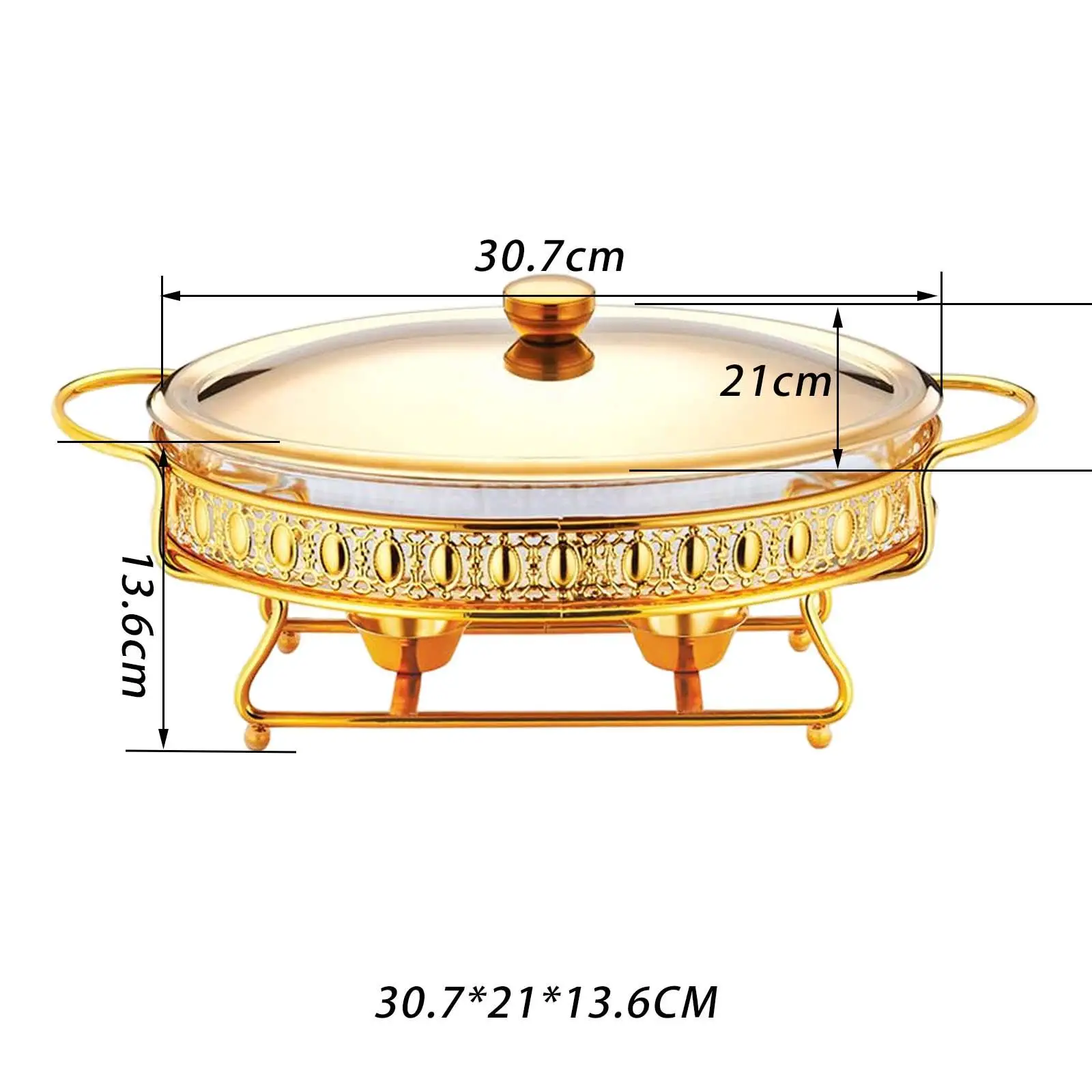 Round Chafing Dish Catering Food Warmer Catering Buffet Warmer Set for Soup 6