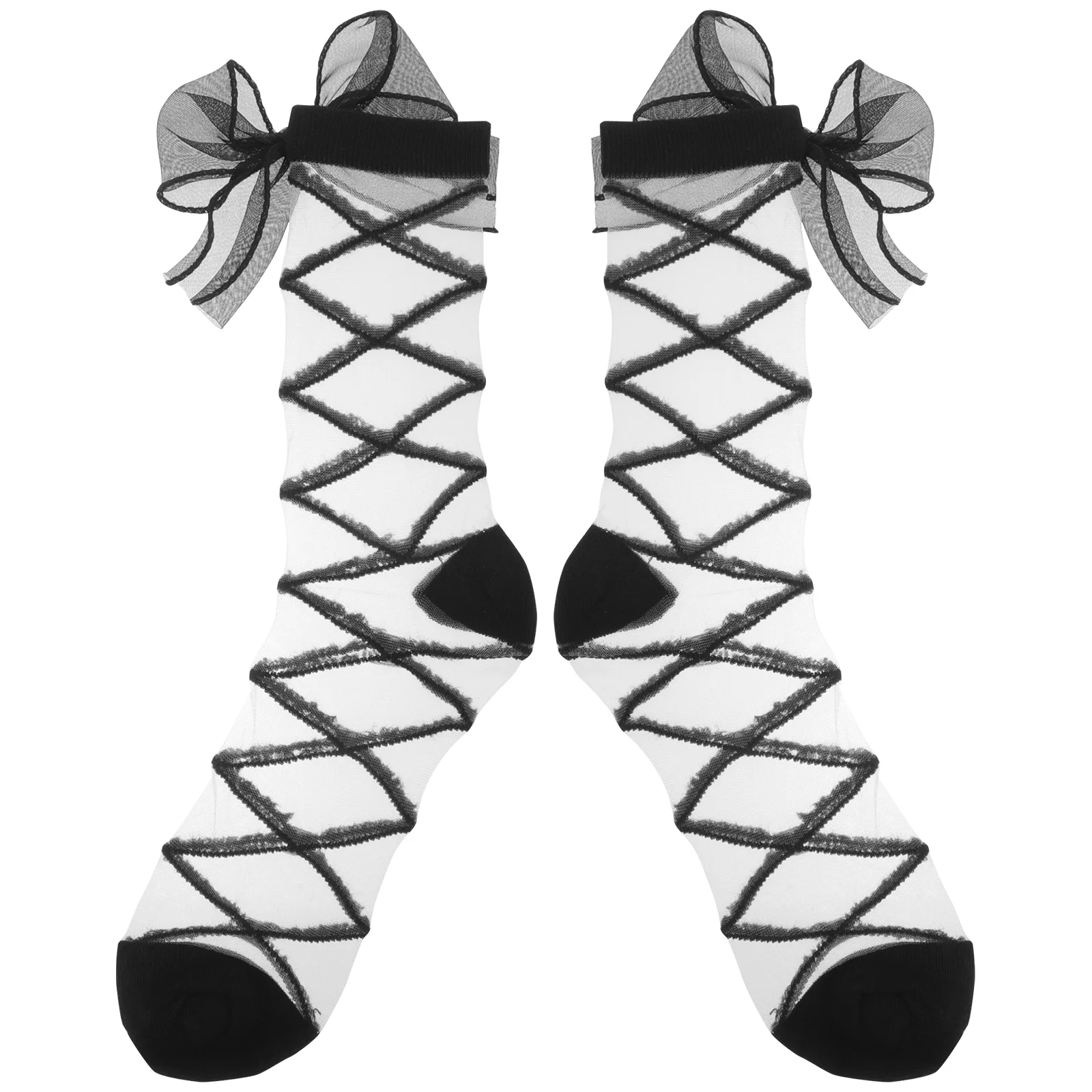 

Japanese Mid-calf Socks For Women For Mesh Summer Thin Bow for Bowknot