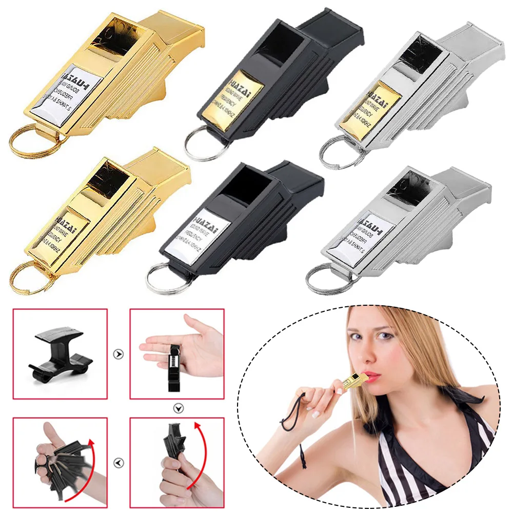 Sports Training Referee Plastic Loud Whistle With Rope Outdoor Survival Emergency Lifesaving Whistles Seedless Basketball Whistl