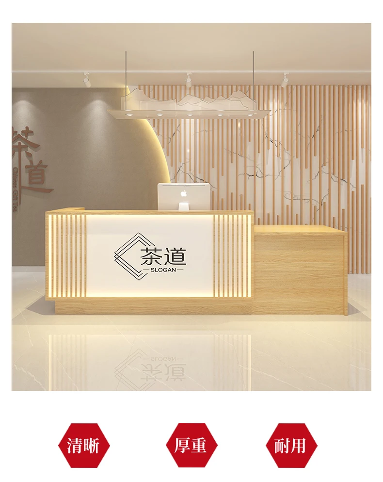 Description Picture 4 of itemFront Modern Reception Desks Hospital Shop Church Checkout Reception Desks Cashier Escritorios De Oficina Luxury Furniture