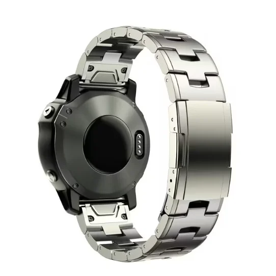 Premium Titanium Metal Watch Band Bracelet with Quick Fit 22mm/26mm Strap Adjustment