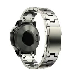 Premium Titanium Quick Fit Metal Watch Band Bracelet - 22mm & 26mm Strap Wristband - 22mm (Titanium color)