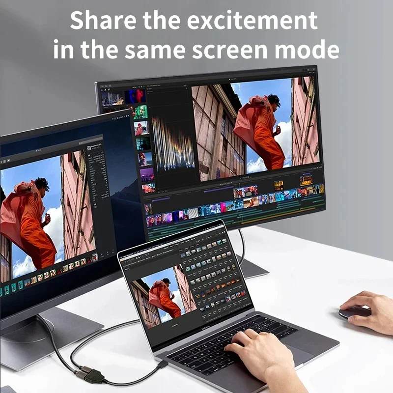 1 in 2 out HDMI Splitter 1080P HDMI Adapter HDMI Male To 2 HDMI Female Head Adapter HD Male To Female Cable for PC Laptop TV Box