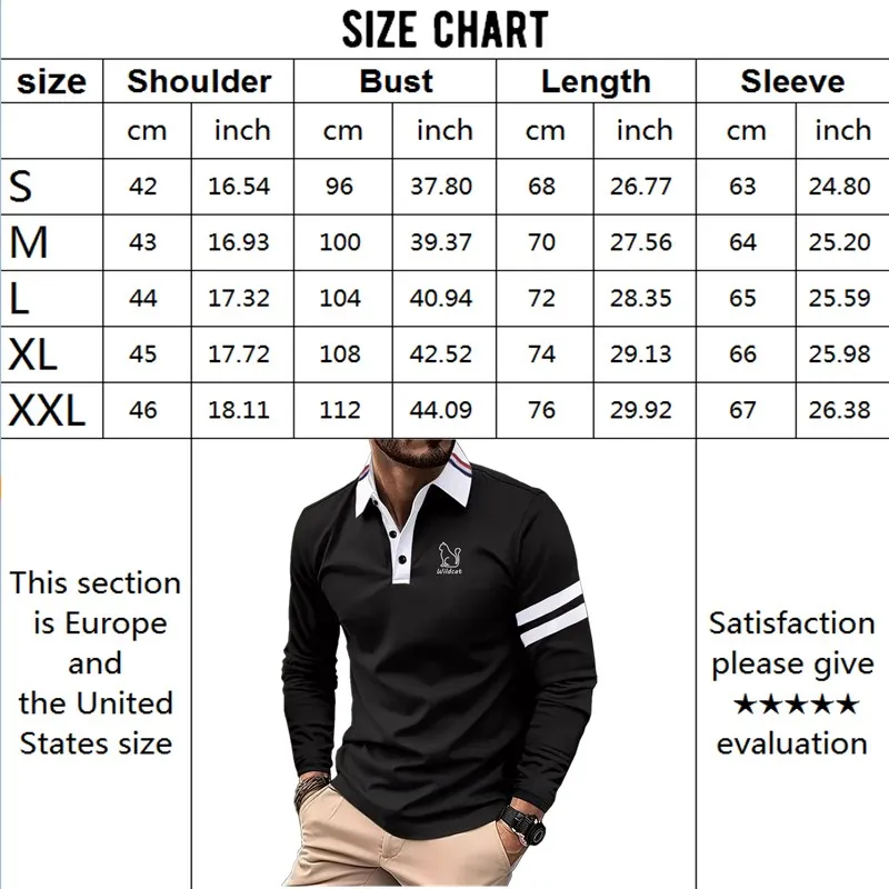 Se72f5753dfbc4b96ab73d58cfbe9c9d0K 2024 New Men's Long sleeved Slim Fit Polo Shirt Fashion Spring and Autumn Men's Shirts