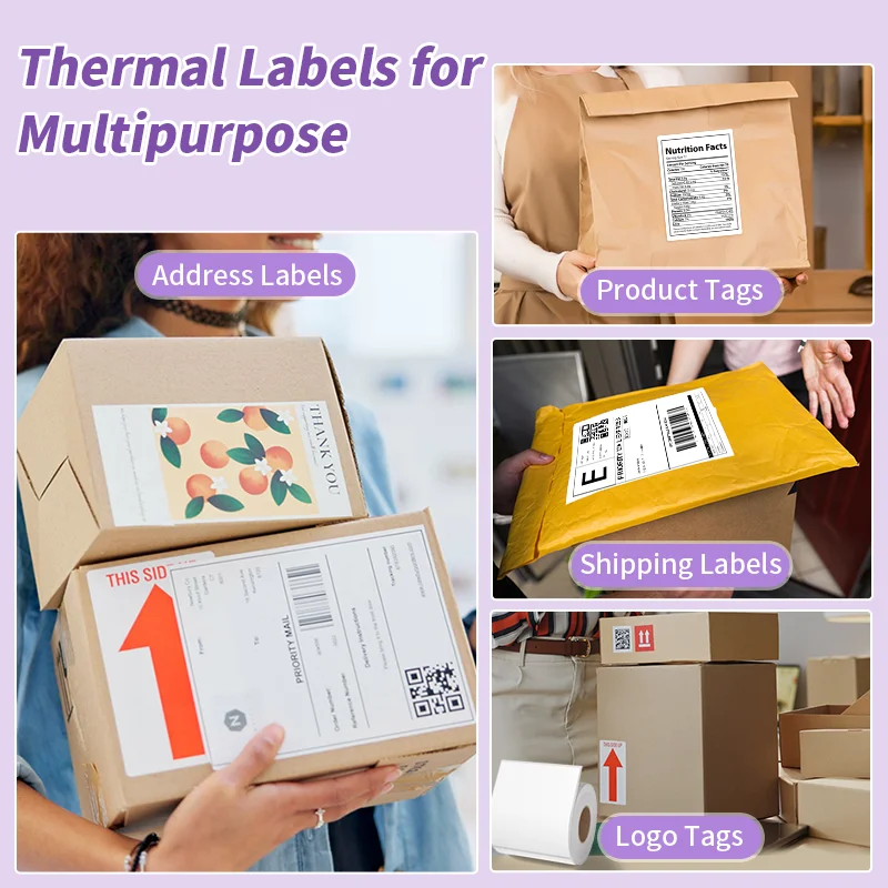 LKX 4"x6" Inch Shipping Thermal adhesive Labels Printer All-Purpose Label Paper Sticker Waterproof Oil-Proof Address Labels