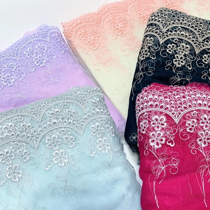 

20Yds Floral Embroidery Lace Trim For Sewing Accessories Bra Dress Lingerie Decor Trimmings 18cm Width