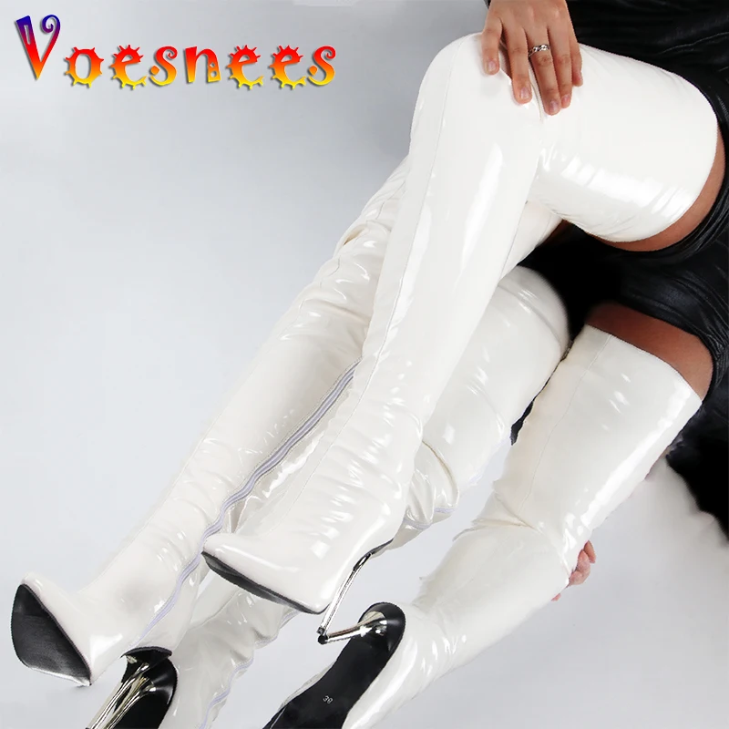 

2023 New Women's Elastic Over-the-knee Boots Side Zipper Fashion Pointed High-heeled Shoes 11CM Nightclub Sexy Single Booties