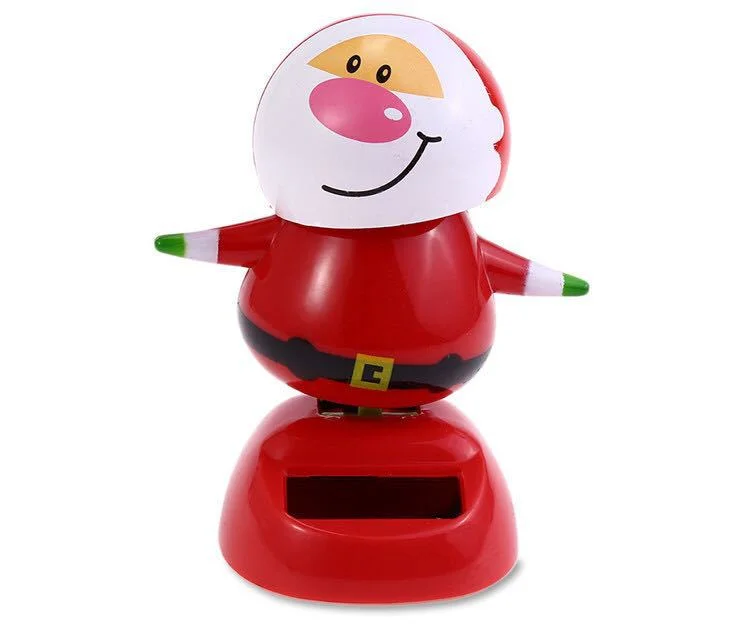 Accesorios de decoración navideña para coche ZK30, muñeca oscilante con energía Solar, juguete de dibujos animados, adornos para regalo