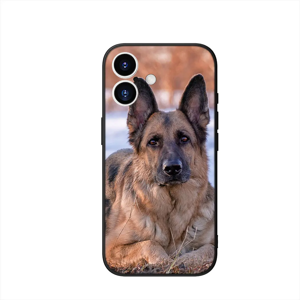Bulldog and German Shepherd Design Phone Cover