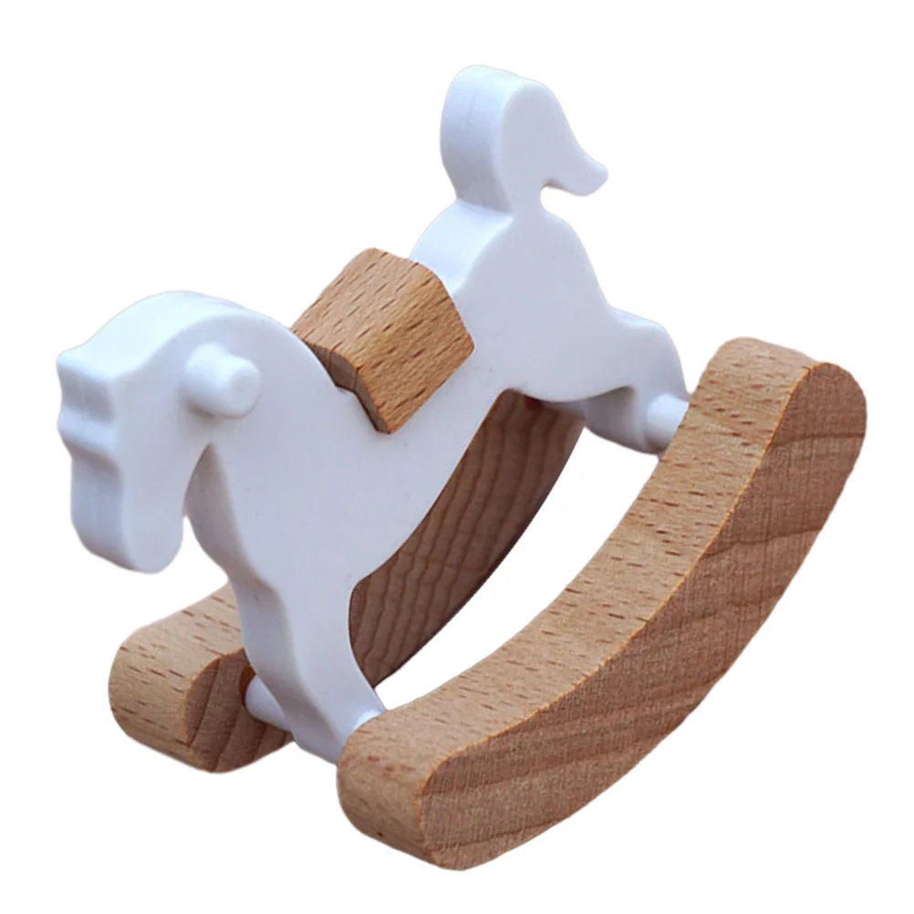 

Rocking Chair Toys Small Wooden Horse Mini Furniture Adorn Model House Miniatures Rocking-chair