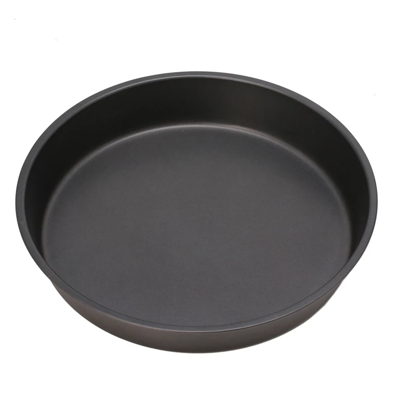 Round Deep Dish Pizza Pan Non-stick Pie Tray Baking Kitchen Tool 22cm/24cm Carbon Steel