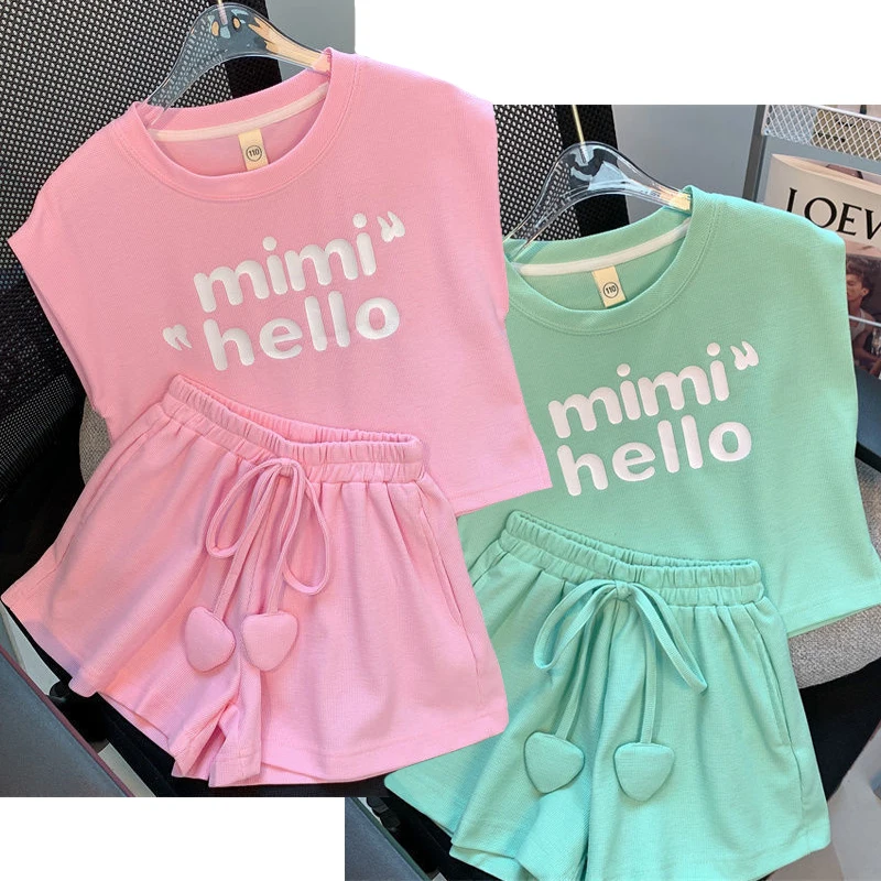 LUVCES Vestiti Estivi per Bambino Piccolo Ricamo a Lettere Divertenti Maglietta Top con Elastico in Vita Pantaloncini 2 Pezzi Completo Set Primaverile Estivo Camion verde 3-6 Mesi