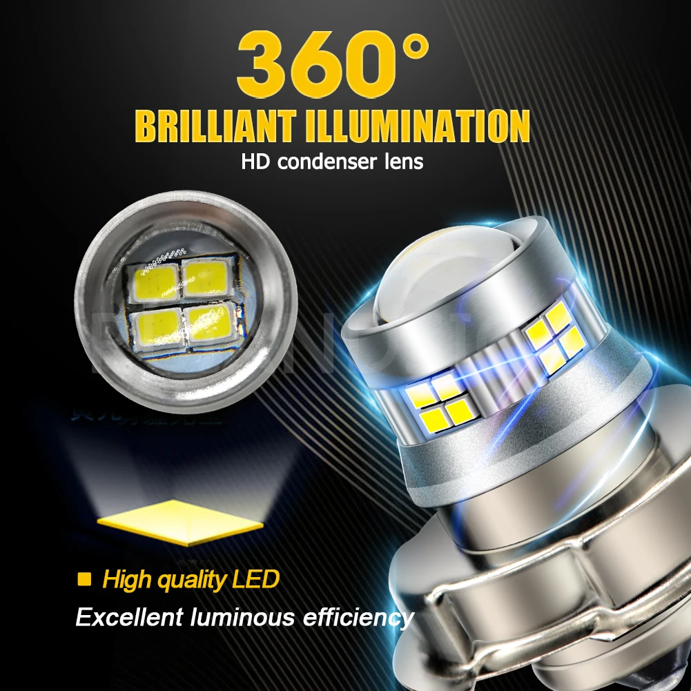 Motorcycle Headlight Motorcycle LED Lights LED Lights Motorcycle Driving Lights RUIANDSION P26S LED Lights For Motorcycle Electric Scooter ATV 12V 24V DC Bulbs 800LM Xenon White