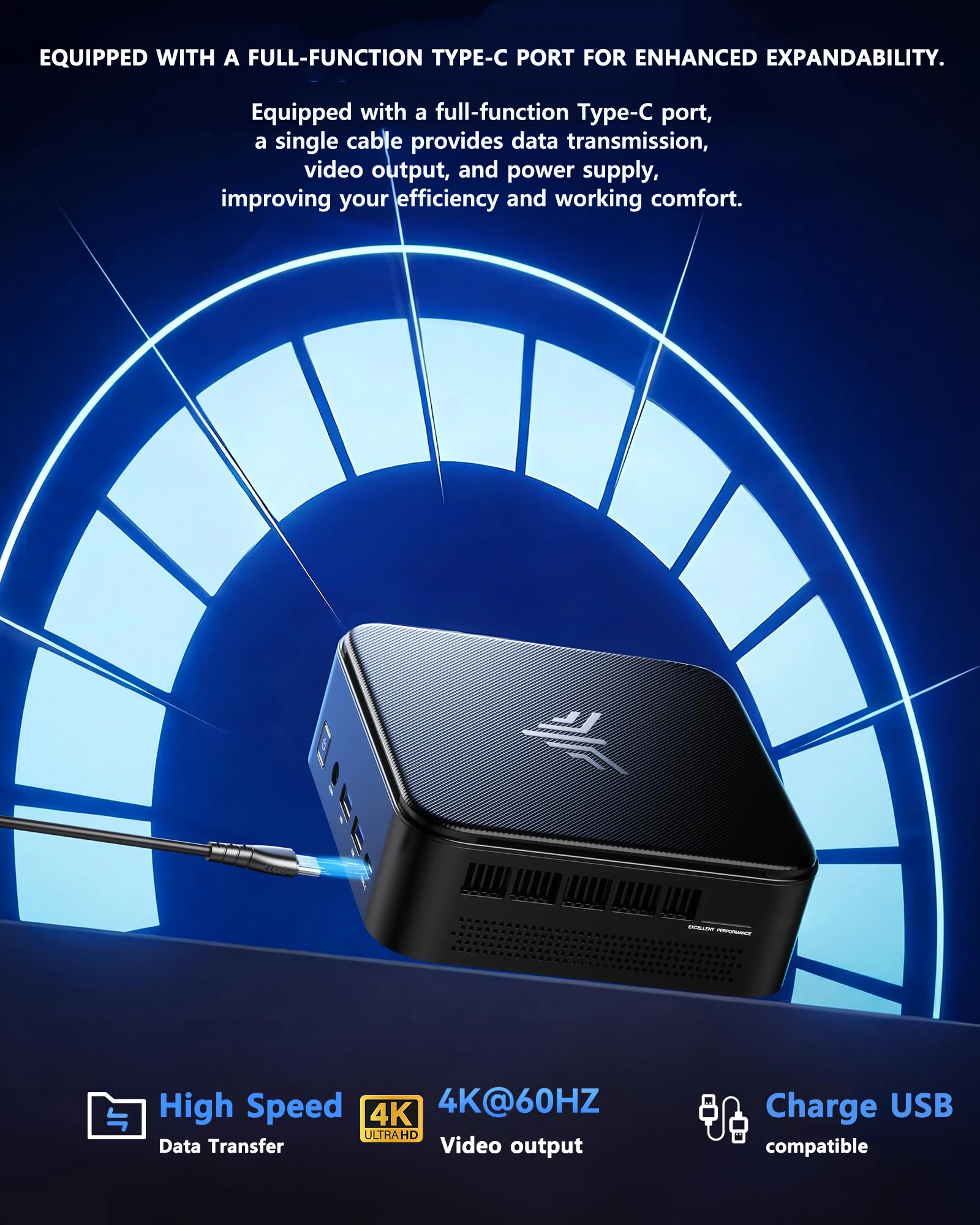 NIPOGI Mini PC with AMD Ryzen 7 7735HS 16GB LPDDR5 512GB M.2 SSD Mini Gaming PC with USB Type-C Supports Triple 4K Display