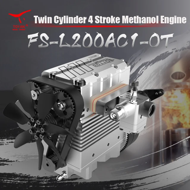FS L200AC TOYAN ENGINE Air Cooled Nitro Engine Twin Cylinder 4 Stroke Engine DIY Kit Model Toy IN STOCK 6